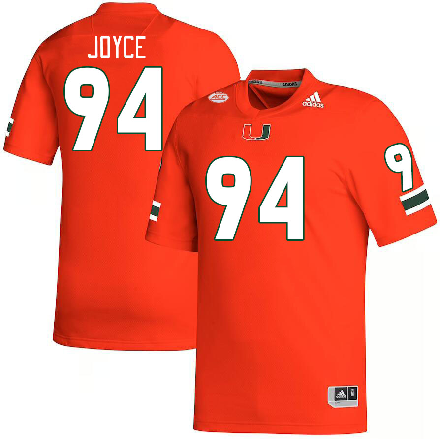 Men #94 Dylan Joyce Miami Hurricanes College Football Jerseys Stitched-Orange - Click Image to Close